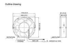 Fan 172x150x50 24V Plastik Kanat