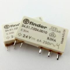 Finder Röle 34517024.0010/ 24V/DC Tek Kontak 5 Pin 6A