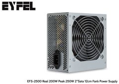 200W Eyfel EFS-2500 Real 200W Peak 250W 2*Sata 12cm Fanlı Power Supply