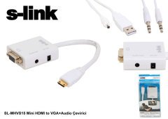 S-link SL-MHVS15 Mini HDMI to VGA+Audio Çevirici