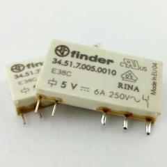 Finder Röle 34517005.0010 / 5V/DC Slim Tek Kontak 5 Pin 6A