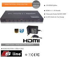 SLİNE FHD1/8 HDMI Çoklayıcı 1 in 8 out HDMI SPLITTER