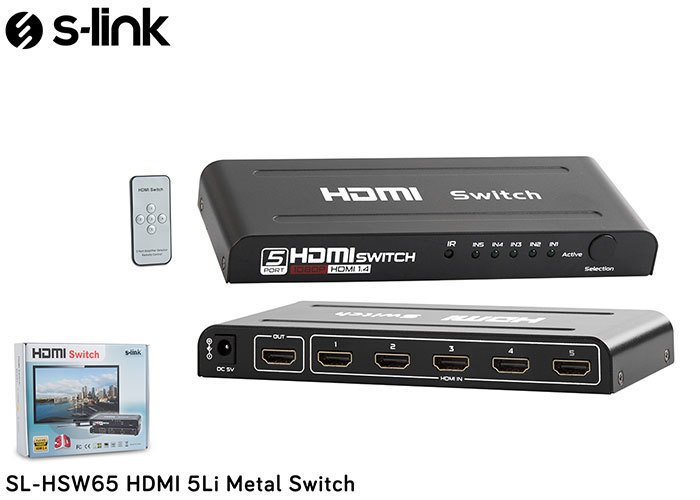 S-Link SL-HSW65 HDMI 5Li Metal Switch