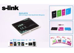 S-link SLX-A74 Usb 2.0 İnce Tasarım Siyah Kart Okuyucu