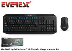 Everest KM-8000 Siyah Kablosuz Q Multimedia Klavye + Mouse Set