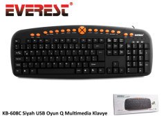 Everest KB-608C Siyah USB Oyun Q Multimedia Klavye