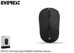 Everest SM-RC7 Usb Siyah Şarj Edilebilir Kablosuz Mouse