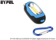 Pilli Anahtarlık El Feneri Eyfel EF-F54 COB Led 2xCR2032