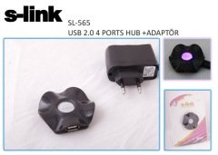 S-link SL-565 4 Port Usb 2.0 Adaptörlü Usb Hub