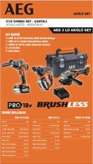 Aeg JP18L3-402TB 3lü Comba Profesyonel Akülü Set 4935478616