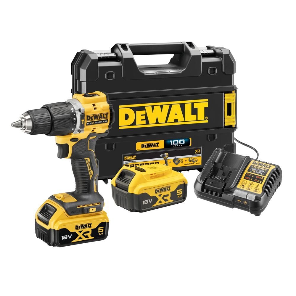 Dewalt DCD100YP2T 2X5AH Akülü Darbeli Matkap Vidalama 100. YILA ÖZEL