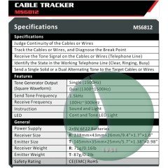 MASTECH MS6812 Çok Fonksiyonlu Kablo Test Cihazı