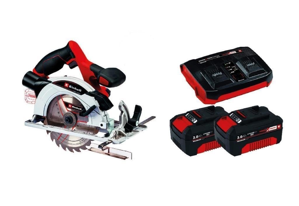 Einhell TE-CS 18/165-1 Li Daire Testere ve 2x 3.0Ah Pil + Twincharger Kiti Seti