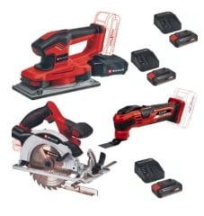 Einhell TE-CS 18/165/1 Daire Testere + TE-OS 18/230 Zımpara + Varrito Raspalama + 3x2.5Ah Akü