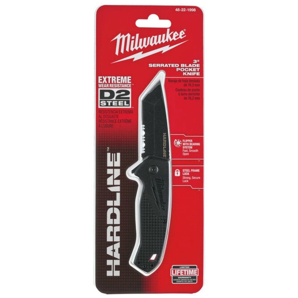 MİLWAUKEE HARDLINE 48221998 TIRTIKLI ÇAKI TİP BIÇAK