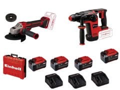 Einhell SET53 TP-HD 18/26 + TP-AG 18/125 Kırıcı Delici + Taşlama Akülü Set 4x5,2AH