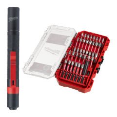 Milwaukee 39 Parça Bits Uç Seti SHOCKWAVE IMPACT DUTY + Led Fener  4932498608