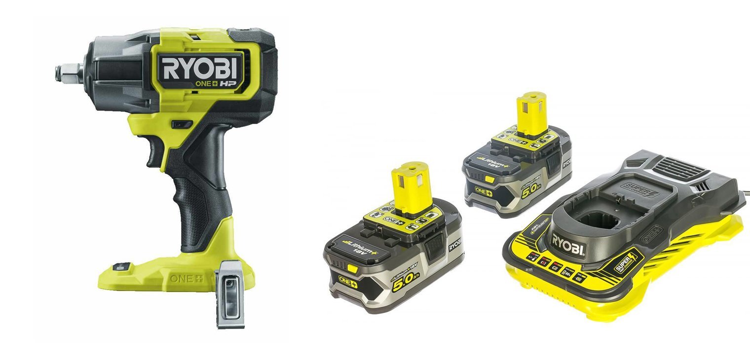 Ryobi RIW18X-5 18V 5Ah Çift Akülü Somun Sıkma Makinesi 900NM