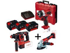 Einhell KİT1 18V Li-ion Akülü Matkap + Taşlama + Kırıcı Delici 3'lü Kömürsüz Makina Seti