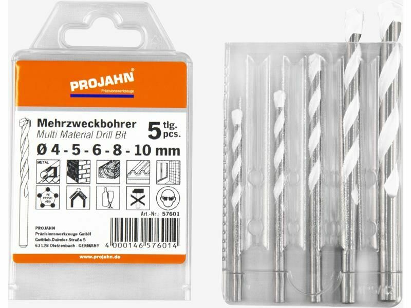 Projahn Çok Amaçlı Matkap Seti 5 Parça. 4, 5, 6, 8, 10mm