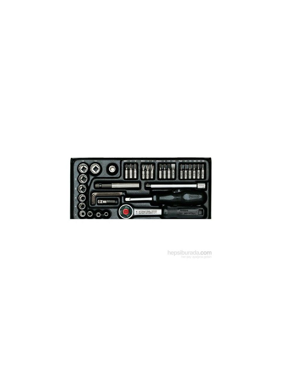 Proxxon 23070 1/4'' Cırcır Kolu 39 Parçalı Lokma ve Bits Takımı