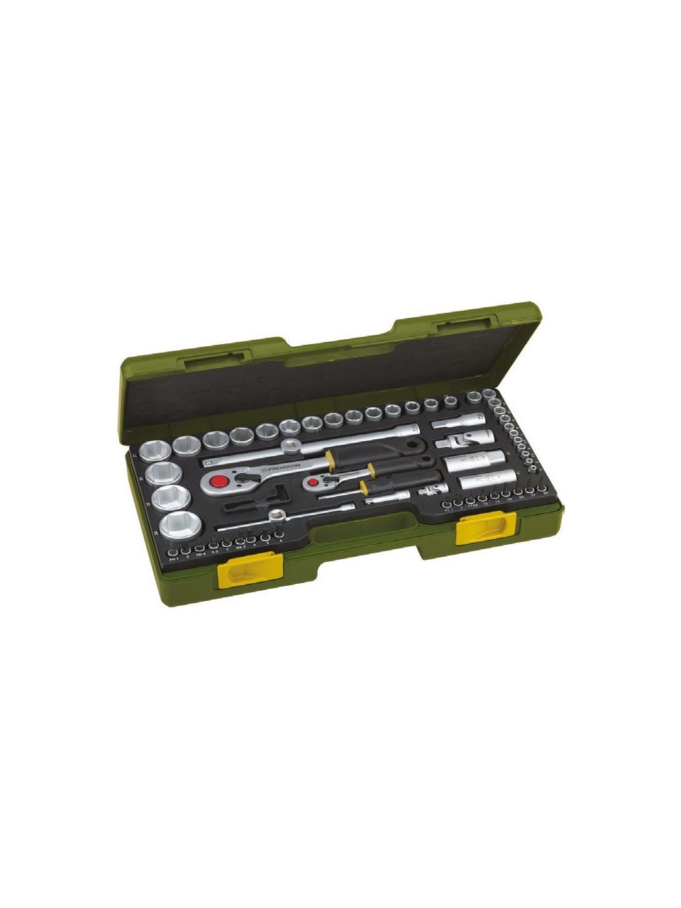 Proxxon 23286 1/4-1/2’’ Cırcır Kollu 65 Parçalı Lokma Takımı