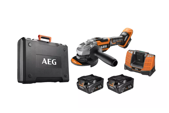 Aeg BEWS 18-115BL-502C 18V 5Ah Çift Akülü Taşlama Makinesi