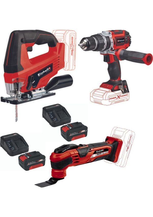 Einhell TP-CD 18/60 Li-i BL Vidalama TC-JS 18 Varrito 2x4.0ah Set