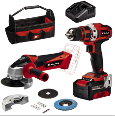 Einhell TE-TK 18/2 Li Kit (Cd+Ag), Power Tool Kit Akülü Matkap + Taşlama Set 4257240