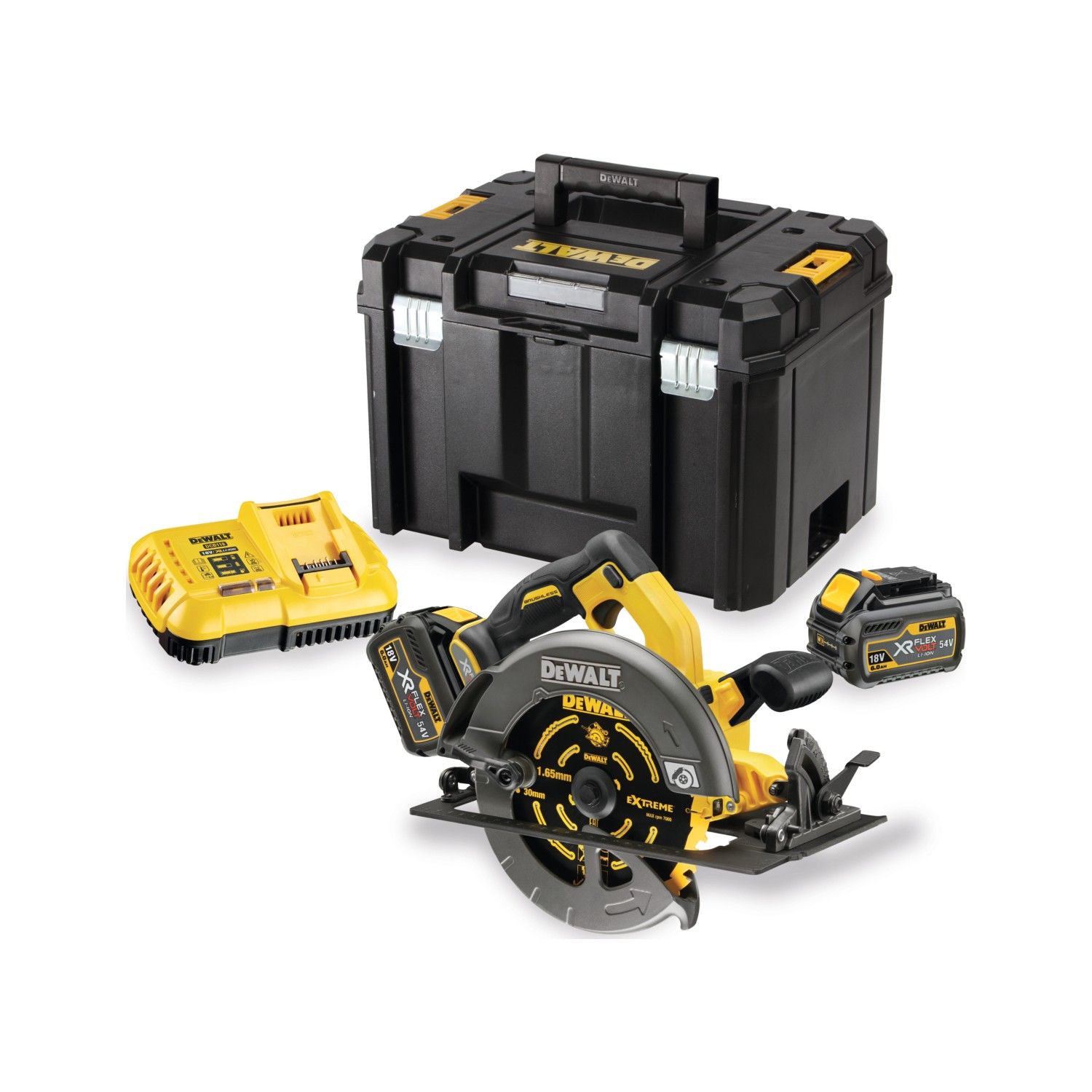 Dewalt DCS575T2-QW XR Flexvolt Kömürsüz 54V 67mm Daire Testere Çift Akü