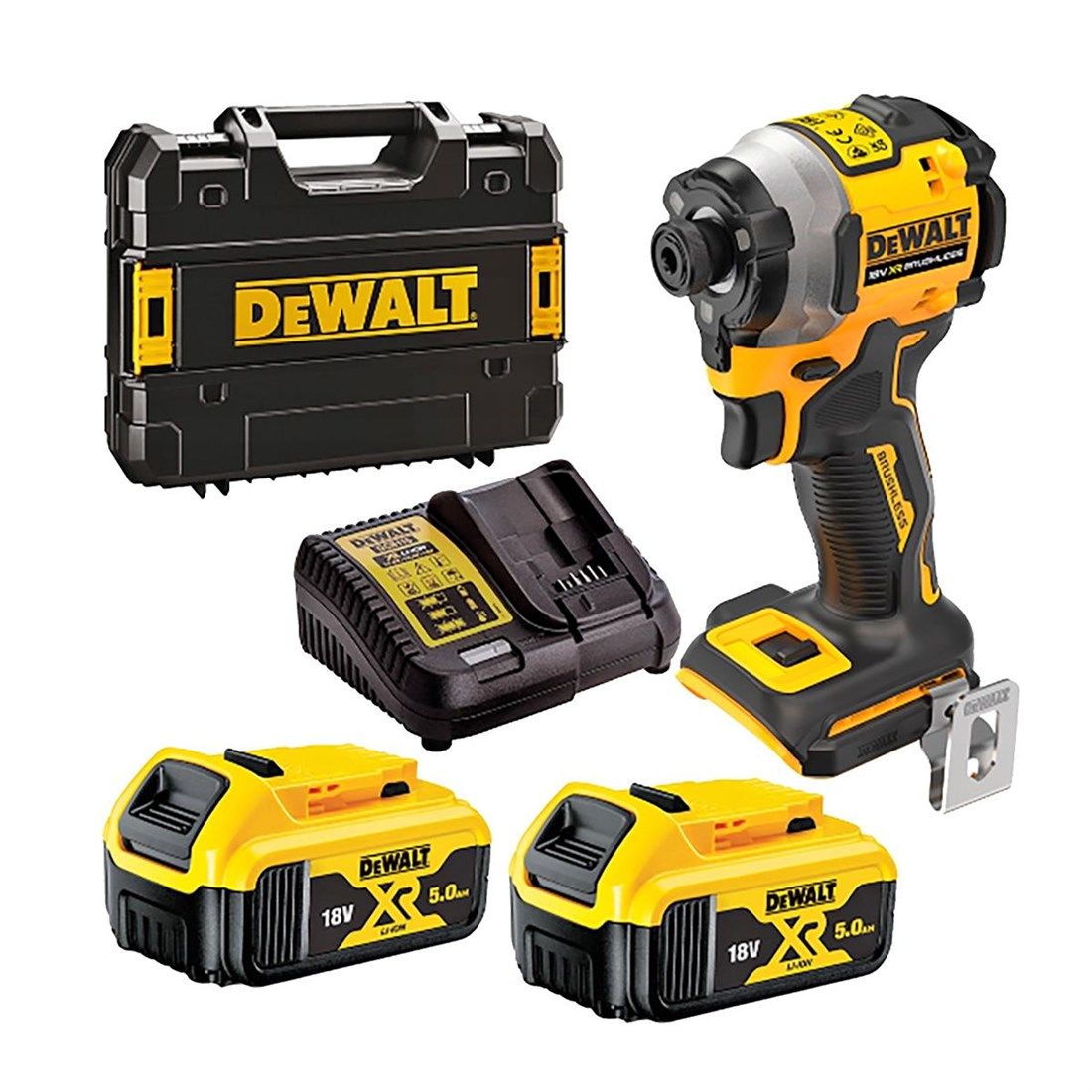 Dewalt DCF850P2T 18V 5.0AH Li-ion Kömürsüz Çift Akülü Darbeli Tornavida