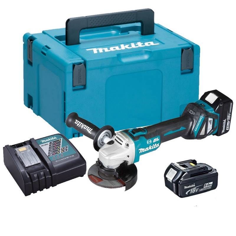 Makita DGA463RTJ 115 MM 18 V 5Ah Çift Akülü Avuç Taşlama