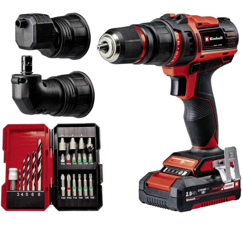 Einhell TE-CD 18/45 3X Li +22 (1x2,0 Ah), Akülü Vidalama Set