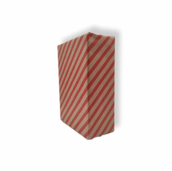 Kraft Ambalaj Kağıdı Kırmızı Verev Çizgili 40 gr. 10 Adet 70*100 cm