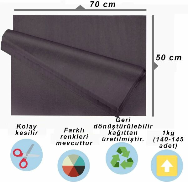 Siyah Pelur Kağıt 1kg 70x100 cm - Ekonomik Seri - 68-72 Sayfa