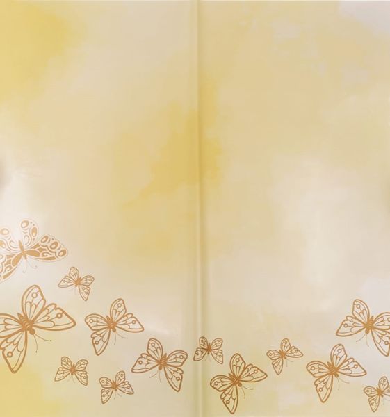 Çiçek Ambalaj Kağıdı - Koyu Krem - Altın Kelebekli - Mat OPP 58x58 cm - 20 Adet