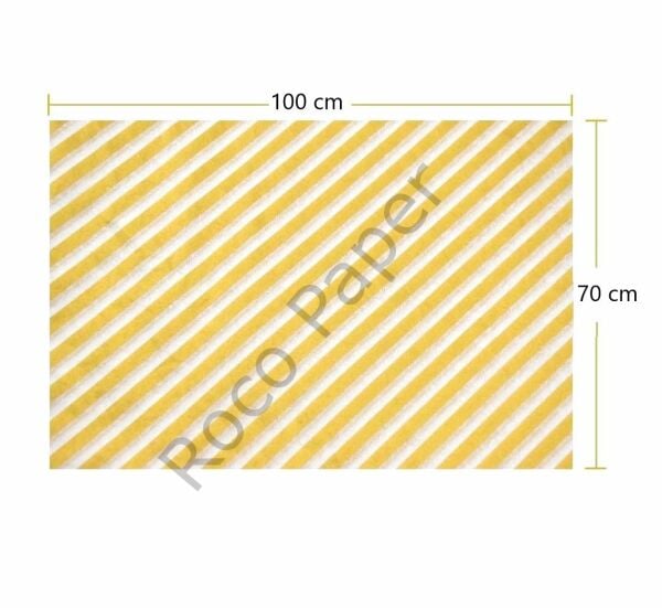 Roco Paper Ambalaj Kağıdı Beyaz Altın Verev Çizgili 40gr 70x100cm 10'lu Paket