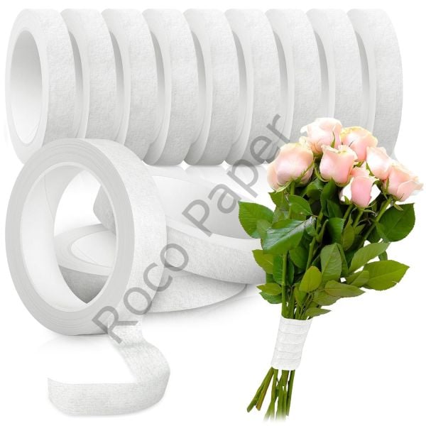 Roco Paper Çiçek Bandı Beyaz 12 Rulo 1 cm x 35 m - Kağıt Bant