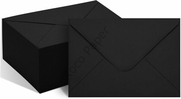 Roco Paper Siyah Zarf 8x12 Cm 50 Adet