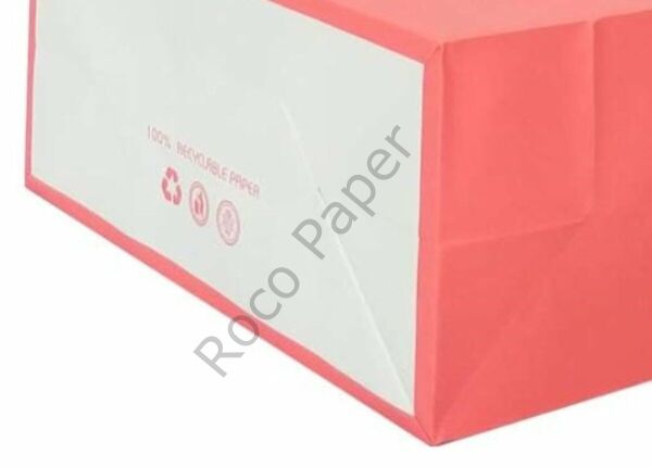Roco Paper Büküm Saplı Kağıt Çanta Şeker Pembe - 12*15*6 cm 25 Adet