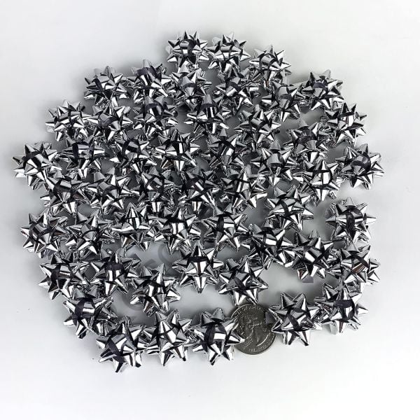 Roco Paper Yıldız Desenli Parlak Gümüş Rafta - 100 Adet - Çap 5 cm