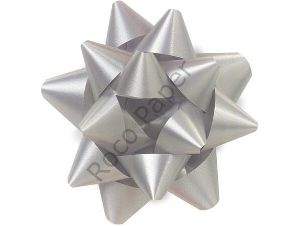 Roco Paper Yıldız Desenli Mat Gümüş Rafta - 25 Adet - Çap 5 cm