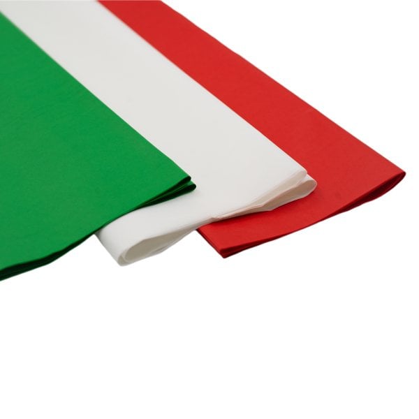 İtalyan Pelur Kağıdı Kırmızı Beyaz Yeşil 3x5 renk 15 adet