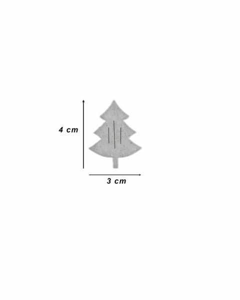 Yılbaşı Ağacı Süsleme Seti - Simli Keçe Hediye Paketi Süsleme - 20 Adet 4X3 cm KÇ001 Beyaz Renk