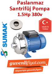 SUMAK SMINOX/K-150/2T 1.5hp 380v Paslanmaz Santrifüj Pompa