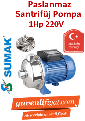 SUMAK SMINOX/A-100 1hp 220v Paslanmaz Santrifüj Pompa
