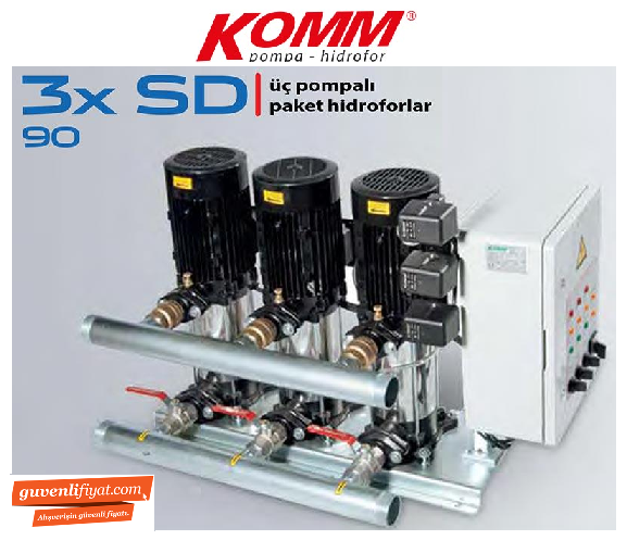 STAR 3 SD 90/8 T 3x4 HP 380V ÜÇ POMPALI PAKET HİDROFOR