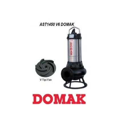 DOMAK  AST1450 V6   10 HP 380V VORTEX ÇARKLI PASLANMAZ ÇELİK GÖVDELİ ATIK SU DALGIÇ POMPA