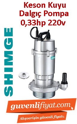 SHIMGE QDX1.5-17-025L 0.33 HP 220V ALÜMİNYUM GÖVDELİ TEMİZ SU DALGIÇ POMPA