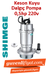SHIMGE QDX1.5-17-0.37L 0.5HP 220V Alüminyum Keson Kuyu Dalgıç Pompa